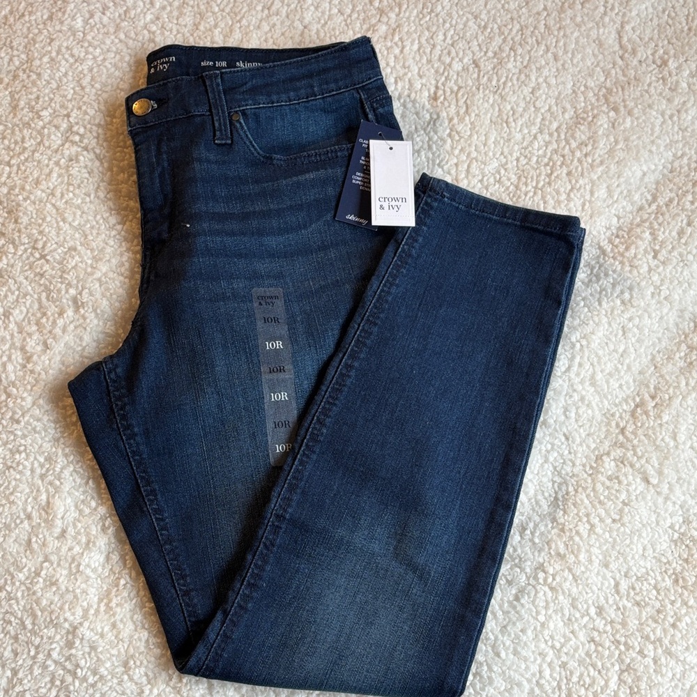 crown & ivy Deep Indigo Skinny Jeans - Women's